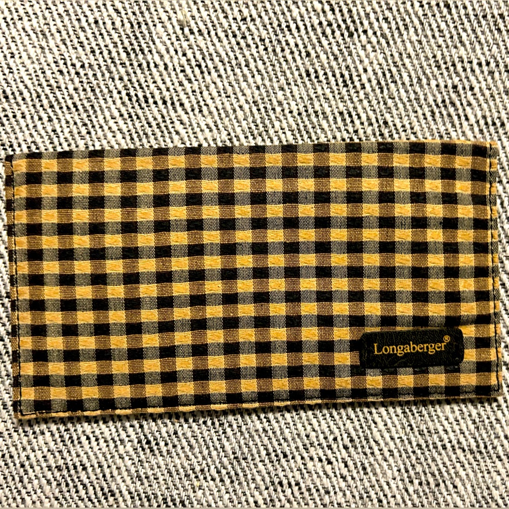Longaberger gingham checked checkbook cover